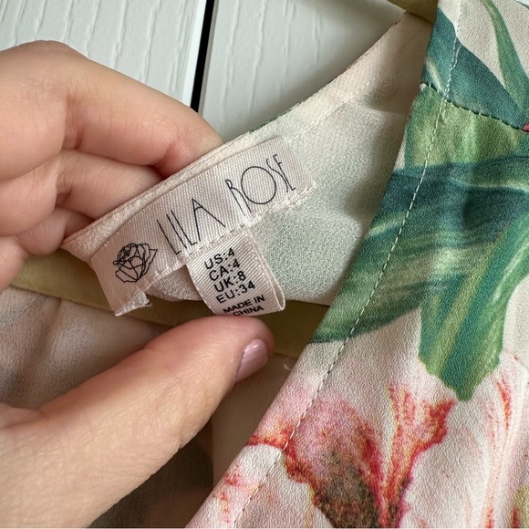 Lila Rose | Tulip Ruffle Shoulder Dress - Size 4 - EUC - Fully Lined - Picture 6 of 9